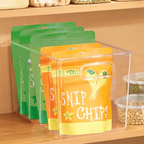 iDesign Storage Bins with Handles - Organizer Bins for Kitchen, Pantry, Bathroom, or Home Office - Set of 4 - Clear - style: Pack of 4