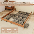 47.2'' Long Under Bed Storage on Wheels, 57.6L Large Capacity Rolling Under the Bed Storage Containers, Tool-Free Assembly Foldable Underbed Shoes Clothes Toy Drawers - size: 1 Pack (47.2×15.7")