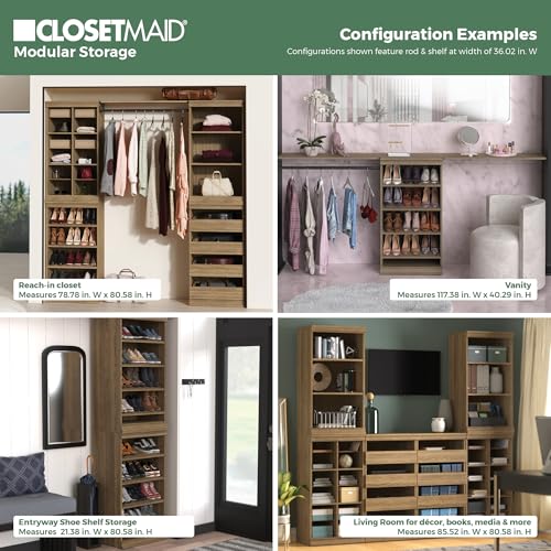 ClosetMaid Modular Storage Stackable 3-Shelf Unit, Sand - color: Sand