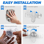 LELE LIFE 2 Pack Broom Holder Mop Hanger - Strong Suction Cup - No Drill Removable Broom Organizer Rack Wall Mount with Hooks for Bathroom Kitchen Garage, Clear - color: Clear