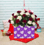 NTAOHAMPER Mothers Day Gifts Purple Love Fabric Storage Basket Empty with Handles, Books Box, Baby Shower Baptism Lovely Storage24L(Purple Love) - color: Purple Love