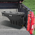VEVOR Truck Bed Storage Box, Compatible with 2015-2020 Ford F150 R, Waterproof ABS Wheel Well Tool Box with Lockable Lid and Password Padlock, 6.6 Gal/25 L Truck Bed Toolbox, Passenger Side, Black - size: Passenger Side, style: F150