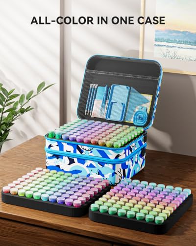 ARTDOT 240 Slots Storage Container for Diamond Art Kits for Adults,Portable Bead Storage Boxes for Diamond Painting Accessories and Tools - color: Blue, size: X-Large