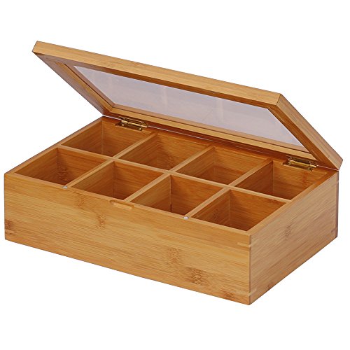 Oceanstar - TB1323 Oceanstar Bamboo Tea Box, 12 Inch, Natural - size: 12 Inch