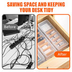 Charger Organizer, Cable Cord Organizer Box (2PCS) - Adjustable Dividers, 16 Cable Ties, Clear Charger Storage Box for Cable, Phone, Drawer Organization