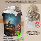 Pumpkin Halloween Laundry Basket - Heavy Duty 60L Dirty Clothes Organizer, Water Resistant Foldable Hamper for Men Women - color: Pumpkin Halloween