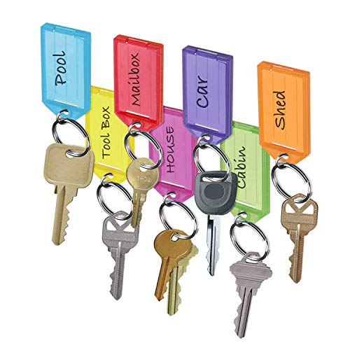 Lucky Line Key Tag Rack with 8 Tags, Assorted Colors, 1 Pack (60580) - color: 8 Tag - Key Rack