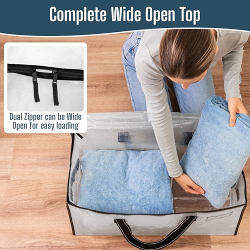 VENO 4 Pack Heavy Duty Moving Bags, Clear Storage Bags for Clothes and Comforters, College Dorm Essentials Packing Supplies, Foldable Boxes Alternative (Clear, 4 Pack) - color: Clear, size: 4 Pack