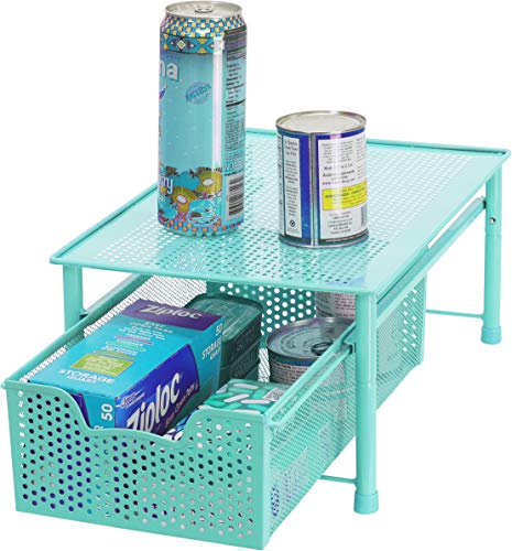 Simple Houseware Stackable Cabinet Basket Drawer Organizer, Turquoise - color: Turquoise, size: 1-Tier