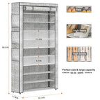OYREL Shoe Rack 10Tier Large Capacity 50-56Pairs Beautiful Tall Shoe Shelf Free Standing Storage Cabinet Entryway Closet - size: 10Tier Multi