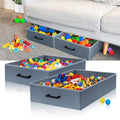 Under Couch Storage, 2 Pack Under Bed Containers, Foldable Under Sofa Storage keeps things out, Under Couch Storage Box for Toys, Blocks, Puzzles, Plush Dolls, Books (23.62 * 15.75 * 5.51in) - size: 23.62*15.75*5.51in