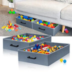 Under Couch Storage, 2 Pack Under Bed Containers, Foldable Under Sofa Storage keeps things out, Under Couch Storage Box for Toys, Blocks, Puzzles, Plush Dolls, Books (23.62 * 15.75 * 5.51in) - size: 23.62*15.75*5.51in