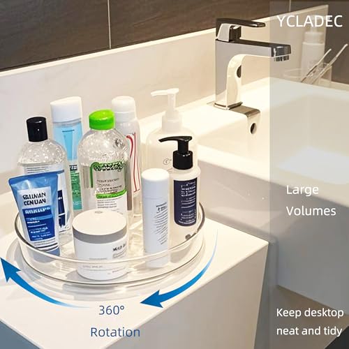 4 Pack Lazy Susan 9.2" Inch Turntable Organizer Pantry Organization and Storage Container Bins Spice Rack Cabinet Rotating Condiment for Pantry Kitchen Vanity Bathroom Jewelry Holder Clear - size: 9.25 inch 4Pack