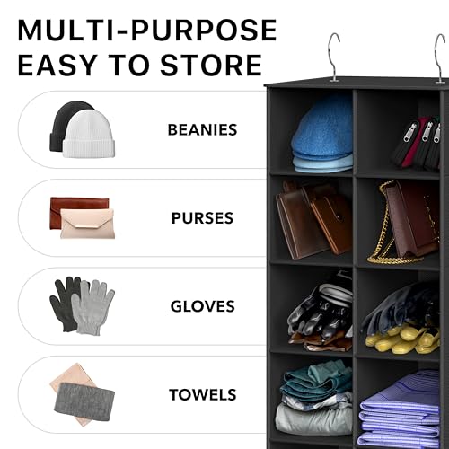 Simple Houseware 20 Section Shelves Hanging Shoes Organizer Holder for Closet, Black - color: Black