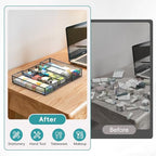 2 Pack Expandable Desk Drawer Organizer Tray with 10 Adjustable Compartments Metal Mesh Office Drawer Organizer for Home, School Supplies, Makeup Vanity & Jewelry (Black) - color: 2 Pack Black