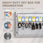 WeHere 16-Key Key Lock Box Wall Mount – Smart Key Cabinet with App, Keypad, Bluetooth & WiFi Unlock (Sold Separately), Key Organizer for Home, Access Log Tracking Key Management for Small Office - size: 16 Key Box (Smart)