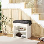 YMYNY Small Shoe Storage Bench with Cushion and Drawer, 2 Tier Adjustable Entryway Bench with Storage, Wooden Shoe Rack Bench for Entryway, Living Room, Hallway, Closet, Bedroom, White, HSC002W - color: White