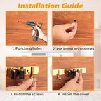 3 Racks and 4 Heavy Duty Hooks Mop and Broom Holder Wall Mount, Non-slip Organizer Storage Utility Tool Racks for Garage,Kitchen,Laundry Room,Garden. Gold - color: Gold