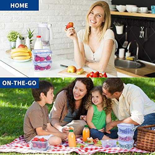 KIGI Multi-Pack Small Plastic Food Storage Containers Set, BPA-Free Plastic, Airtight Lids, Leakproof for Meal Prep, Snack & Lunch, Mini Bento Box, 6 oz / 0.75 Cup, 12 Piece Set - size: 0.75 cup (12-Piece)
