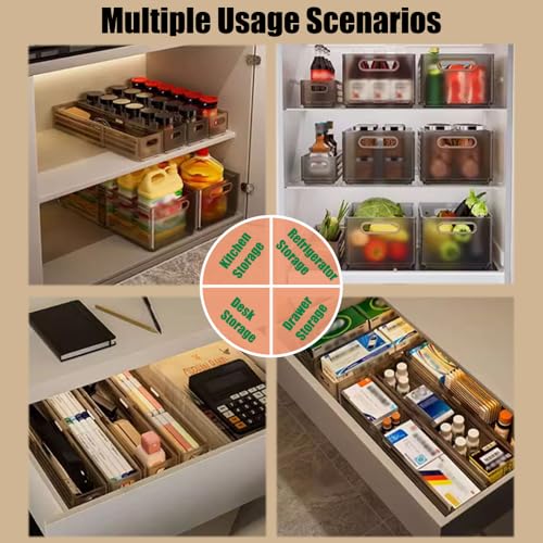 Foldable Storage Bins, 2 Pack Plastic Expandable Boxes for Organizing, Adjustable from 11-18.8" Drawer Organizers Separators Dividers for Bedroom Kitchen Utensils Tools Closet, Small Grey - color: 2 Small Grey