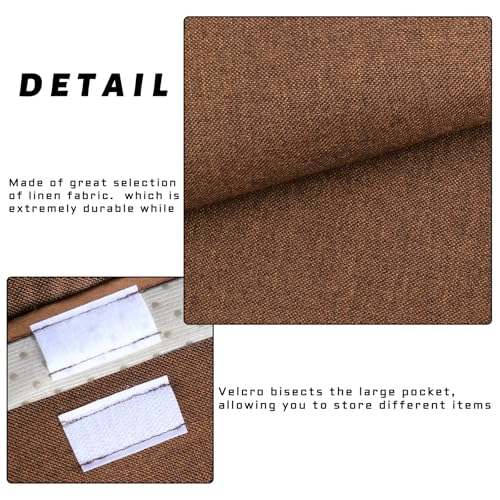 NB Sofa Armrest Organize Remote Holder Bedside Caddy Organizer With 5 Pockets, Non-Slip Couch Remote Control Holder Couch Armchair Caddy Accessories (Brown, 35''x18'') - color: Brown, size: 35''x18''
