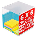 Deflecto Stackable Open Cube Organizer, Desk and Craft Organizer, Clear, 6"W x 6"H x 6"D (350401CR) - style: Open Cube