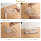 PAVSTINE Medicine Cabinet Organizer 2 Pack, Stackable Storage Drawers with Removable Divider, Make Up Organizer for Bathroom Mirror Cabinets, Vanity, Closet, Countertop - Clear - size: 2-Tier