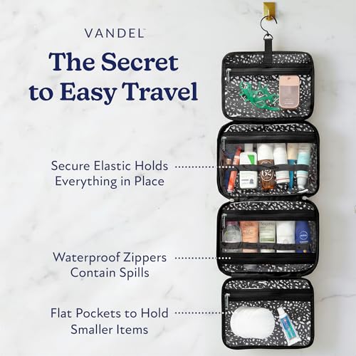 VANDEL Waterproof Hanging Toiletry Bag [TSA-Approved] Hanging Makeup Organizer Bag, Cosmetic Travel Bags for Women, Makeup Case Toiletries Organizer Hygiene Bathroom Shower Caddy - White Leopard - color: White Leopard