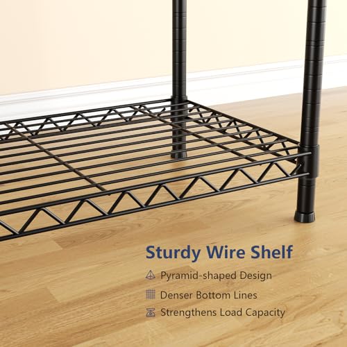 Heavy Duty Closet Garment Rack, 6 Tiers Adjustable Metal Freestanding Expandable Clothing Storage with 4 Hanger Rods, Easy to Assemble Wardrobe, 71.4" H x (70" - 88.2") L x 14" D, Black - color: Black