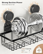 JOTPE Shower Caddy Suction Cup 5 Pack, No Drilling & Removable Suction Cup Shower Shelf for Bathroom with Large Capacity, Powerful Shower Organizer Max Hold 40 lbs, Waterproof Bathroom Shelf, Black - size: Size: 5 x Medium