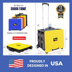 dbest products Quik Cart Collapsible Rolling Crate on Wheels for Teachers Tote Basket 80 lbs Capacity, Made from Heavy Duty Plastic and Used as a Seat, Canary, Yellow - color: Yellow, style: Standard