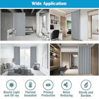 2-in-1 Room Darkening Curtain & Room Divider - Extra Wide & Heavy-Duty Partition Curtain for Bedroom/Office/Loft - Cheaper Than Building Walls! 12.5ft W x 8ft L, White, 1 Panel - color: Greyish White, size: 150"W x 96"L (Pack of 1)