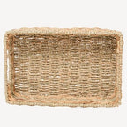 Water Hyacinth Storage Basket - Small Rustic Rectangle Woven basket Organizer with Handle for Home & Office Decor (Hyacinth&Seagrass) - style: Hyacinth&Seagrass