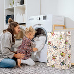 Odonata Slim Laundry Hamper Handles Collapsible Laundry Basket Thin Dirty Clothes Basket Narrow Laundry Bag Foldable Dirty Hamper 48L (Owl) - color: Owl