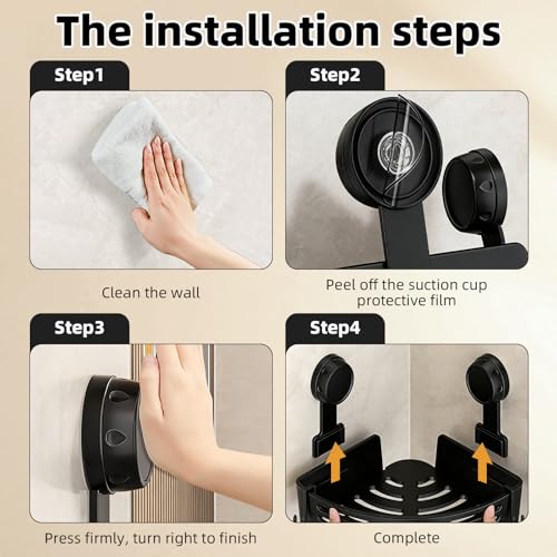 Corner Shower Caddy Suction Cup, 2 Pack Triangle Corner Shower Shelves No Drilling Bathroom Organizers and Storage, Removable Waterproof Showers Bathroom Shelf Rack
