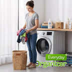 Handwoven Water Hyacinth Decorative Basket, Small Bathroom Trash Can 10L, Open-Top Woven Organizer for Bathroom, Bedroom & Living Room, Natural Fiber, 11 Inch - size: 11 Inch (28 cm), style: Bathroom Trash Can