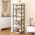 usikey 8 Tiers Narrow Shoe Rack 16-24 Pairs, Sturdy Metal Tall Shoe Rack with 4 Hooks, Slim Shoe Storage Organizer with Metal Shelf, Space Saving Vertical Shoe Shelf for Entryway BronzeUNYXJX016A - color: 8 Tier ( 17.9 X 11 X 55.5 Inches)-bronze