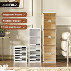ANTBOX Shoe Organizer Storage Box, Portable Folding Shoe Rack for Closet with Magnetic Clear Door,Large Sneaker Cabinet Bins Sturdy Easy Assembly 6 Layers-6 Grids - size: 6 Layers-6 Grids