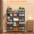 Kottwca 9-Tier Metal Shoe Rack Organizer for 50-55 Pairs - Space Saving Shoe Storage Shelf for Entryway, Closet, Bedroom, Hallway - size: 3 Row 9 Tier