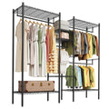GarveeHome Heavy Duty Metal Clothes Rack – Adjustable Shelves, Freestanding Portable Wardrobe Organizer, Commercial Closet System for Garment Storage, Max Load 1210 LBS, Black – 86.2 x 17.3 x 76.4