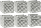 Simple Houseware 11-Inch Foldable Cube Storage Organizer Bin, Geometric Grey, 6 Pack - color: Grey - Geometric