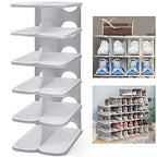 6-Tier Thickening Cubby Shoe Rack, Free Combination Shoe Organizer for Closet, Free Standing Shoe Tower, Stackable Space-Saving Adjustable Shoe Storage Shelf, Grey - color: Grey