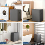 Dual Section 90 liter/23.8 gallon Laundry Hamper Separation Basket with lid, 2 Removable Washing Bags with Handles,Large Laundry Sorter for Easy Clothes Separation - Dark Gray - size: 2 Section,Dark Gray