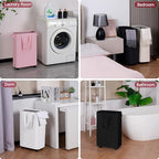 efluky Slim Laundry Hamper with Wheels, Rolling Laundry Basket for Clothes, Small Laundry Basket for Bedroom, Dorm and Laundry Room, 60L (12.7 Gallons) White