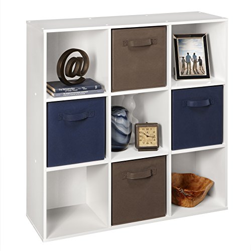 ClosetMaid 9 Cube Laminated Wood Reversible Stackable Open Bookcase Display Shelf Storage Organizer for Home and Office Organization, White - color: White, size: 9-Cube