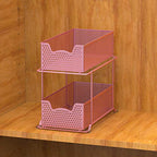 Simple Houseware 2 Tier Sliding Cabinet Basket Organizer Drawer, Pink - color: Pink, size: 1-Pack