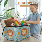 Custom Storage Basket with Name, Personalized Storage Bins with Zipper Lid, Foldable Fabric Storage Box Large capacity with Handle Flower Lion - color: Option 10