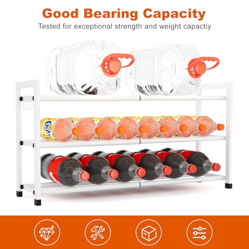 Expandable Shoe Rack for Closet Adjustable Metal Shoe Rack for Entryway 18.5"-33" Free Standing Shoe Organizer 12 Pairs with Hooks 3-Tier Small Shoe Shelf for Bedroom Garage Dorm Floor, White - color: White