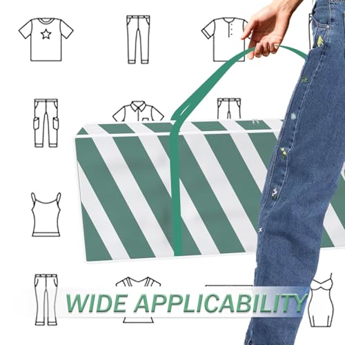 Safana 2 Pack Wrapping Paper Organizer Storage Bag, 42" Durable 600d Oxford Gift Wrapping Organizer Box Under Bed Storage Containers for Decorations Paper Rolls, Ribbons, Balls, Bows (Green Stripe) - color: Green Strip 2pcs, size: 42inch