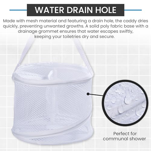 Handy Laundry Foldable Shower Caddy - Collapsible, Portable, Drainage Hole, Carry Handle, Large Compartments, Great Organizer for Camp, Travel, Gym, and Dorm (White) (Pack of 2) - color: White, size: Small (Pack of 2)